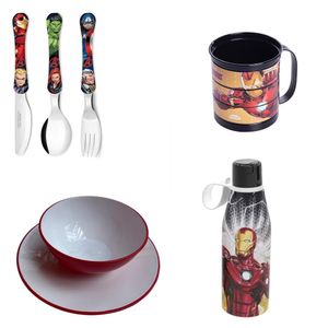 Conjunto refeicao Homem de ferro - Avengers - com faqueiro