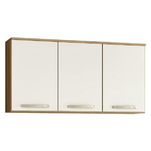 Armário Aereo 120 Fit 3 Portas Nicioli Freijó/off White Cristal