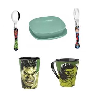 Conjunto HULK Faqueiro 2 peças  Avengers Copo Caneca Pratos