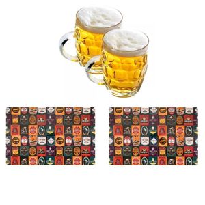 Jogo americano  cervela (2) com duas canecas chopp - 470ml