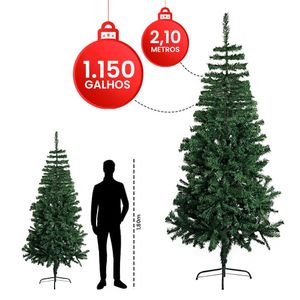 WE DROP - Árvore De Natal Pinheiro Luxo 2,10 Altura 1.150 Galhos