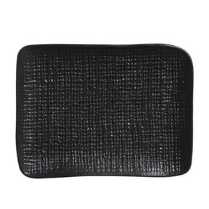 Conjunto 4 Travessas Retangular Pequena Juta Preto Matte 14x18cm Porto Brasil