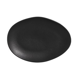 Conjunto 6 Pratos de Sobremesa Oval Orgânico Preto Matte 22,5x2,5cm Porto Brasil