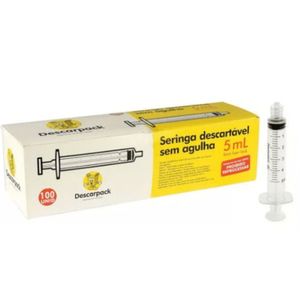 Descarpack Seringa Hipodérmica sem Agulha Luer Lock 5ml com 100un