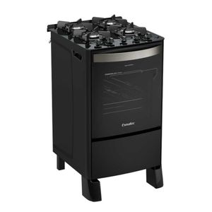 Fogão A Gás 4 Bocas Automático Esmeralda Glass Preto Mesa De Vidro - Esmaltec