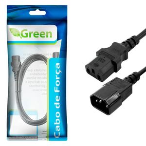 Cabo Força Extensor P/ Ligar Computador 2M 3X0,75Mm Preto 018-0189 - Green