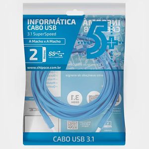 Cabo Usb 018-7701 3.1 A Macho x A Macho Azul 2,0m 5+