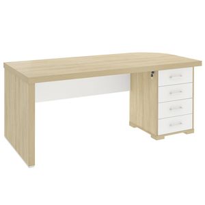 Mesa para Escritório com Gavetas Lado Direito Corp A06 Carvalho/Branco - Mpozenato