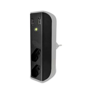 Carregador USB 2.1A com Filtro de Linha Preto FL001