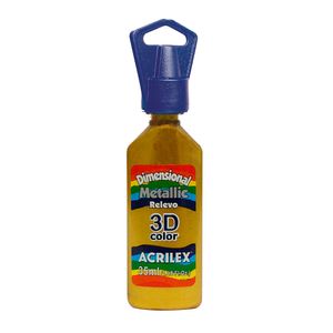 Tinta Dimensional Metallic Relevo Dourado Acrilex 35Ml