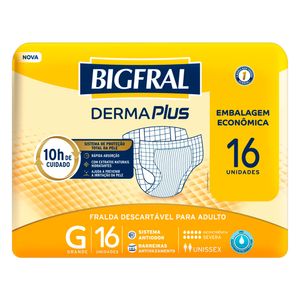 Fralda Descartável para Adulto Derma Plus G 16 unidades Bigfral