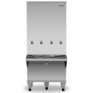 Bebedouro Industrial de Coluna Frisbel 200 Litros 3 Torneiras Gelada e 1 Natural Inox - 110V