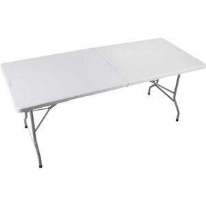 Mesa Plástica Dobrável Retangular 180Cm Branca Vonder
