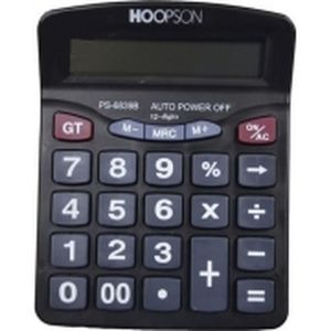 Calculadora De Mesa 12 Digitos Hoopson Preta