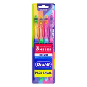 Escova Dental Macia Oral-B Indicator Color Collection 4 Unidades