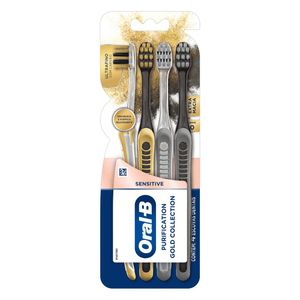 Escova Dental Extramacia Sensitive Oral-B Purification Gold Collection Combo com 4 Unidades