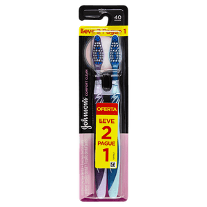 Escova Dental Média Johnson's Comfort Clean 40 Grande Leve 2 Unidades Pague 1