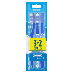 Escova Dental Média Oral-B 1-2-3 Leve 3 Pague 2 Unidades