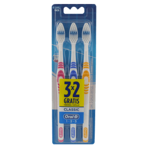 Escova Dental Macia Oral-B 1-2-3 Classic 3 Unidades Grátis 1 Escova