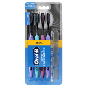 Escova Dental Oral-B Complete Collection Clean Combo com 4 Unidades