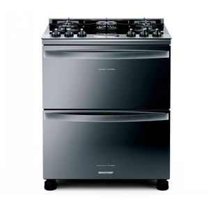 Fogão de Piso 5 Queimadores 2 Fornos Inox Brastemp 110V BFD5VCRNNA