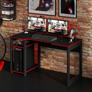Mesa Gamer Multimóveis Cr25049 Preta/Vermelha