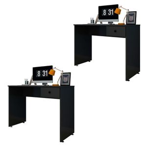 Kit 2 Escrivaninhas 101cm Dubai L03 Preto Mpozenato