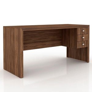 Mesa para Home Office 3 Gavetas Me4113 Nogal Tecno Mobili