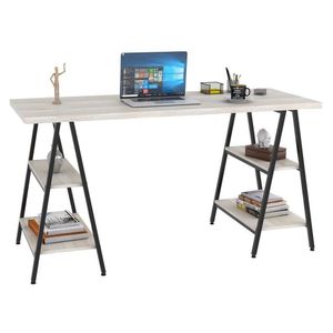 Mesa Escrivaninha 150cm Estilo Industrial Prisma Snow