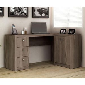 Mesa para Home Office com Gavetas e 02 Portas - carvalho