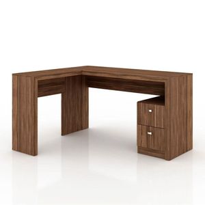 Mesa para Escritório 2 Gavetas Me4129 Nogal Tecno Mobili