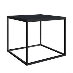 Mesa Lateral Estilo Industrial Cube Preto Texturizado/Preto - Artesano