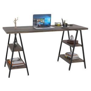Mesa Escrivaninha 150cm Estilo Industrial Prisma Dark
