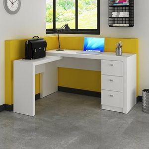 Escrivaninha/Mesa Escritório De Canto Cr25011 Branca