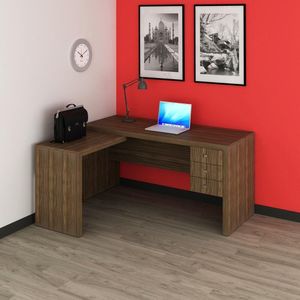 Escrivaninha/Mesa Escritório De Canto Cr25016 Nogal