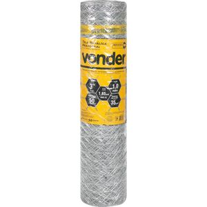 Tela Metálica Mangueirão Hex Malha 3'' BWG16 1,0m 50m Vonder