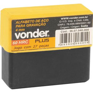 Alfabeto de aço punção 8mm a-z para gravação - Vonder Plus