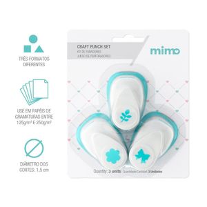 Kit de Furadores - Flor - Folhas - Laço - Mimo - 3 Unids