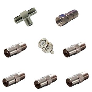 Kit 9 Adaptadores Coxial Padrão Tipo Padrão Tipo T RG6 RG59