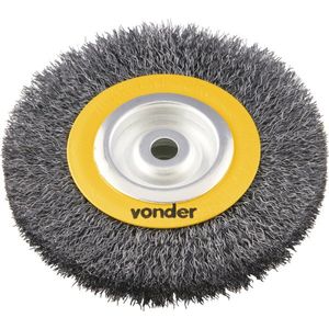 Escova Circular Ondulada 6x1  Furo 1/2  Aço Carbono Polido 6