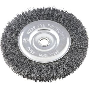 Escova Circular Ondulada 6x1/2  Furo 1/2  Aço Carbono Polido