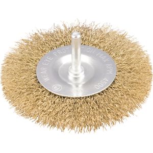 Escova Circular Ondulado 4x1/2  Haste 1/4  Aço Carbono Laton