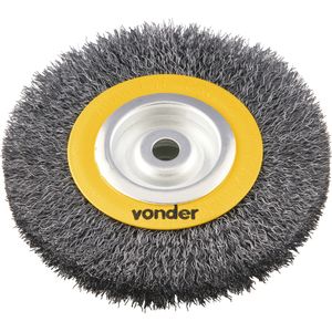 Escova Circular Ondulada 6x3/4  Furo 1/2  Aço Carbono Polido