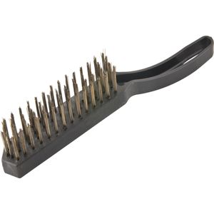 Escova manual aço 4 fileiras cabo plástico - Vonder