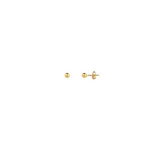 Brinco infantil bebê Bolinha micro banhado em ouro 18k