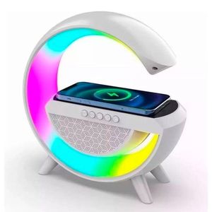Caixa De Som Bluetooth Luminária Potente Carregamento S/ Fio