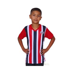 Camiseta Infantil São Paulo Tricolor Listrada Oficial