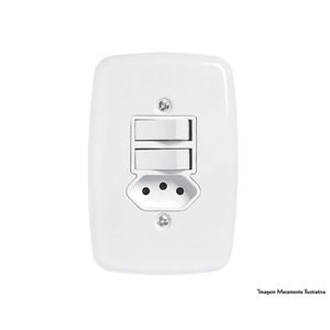 Interruptor Ideale Br 2 Simp+Tom 2P+T C/Pl 10A 250V 3219 c/12pcs
