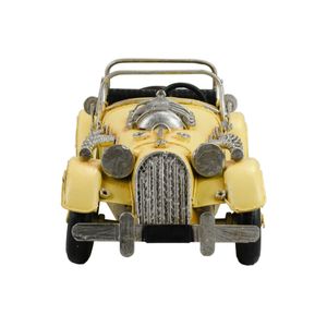 Miniatura Carro Amarelo Conversível 8x29x12,5cm Estilo Retrô