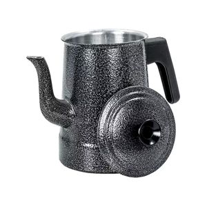 Bule Craqueado Preto Para Café Chá de Alumínio Repuxado 1L